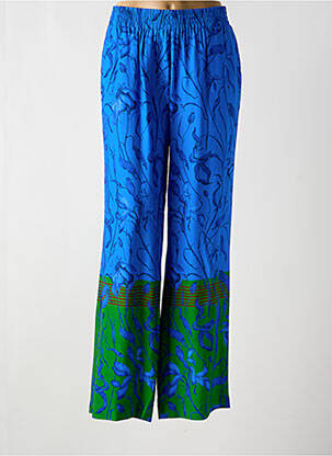 Pantalon large tissage popeline taille haute bleu CATNOIR femme