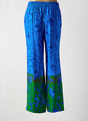 Pantalon large tissage popeline taille haute bleu CATNOIR femme