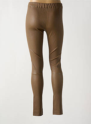 Legging effet matière satinée taille haute marron ESTHEME femme