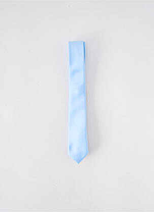 Cravate effet matière satinée bleu TOUCHE FINALE homme