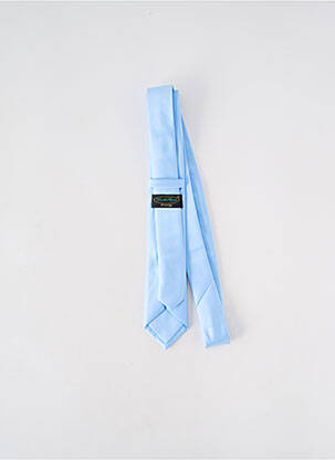 Cravate effet matière satinée bleu TOUCHE FINALE homme