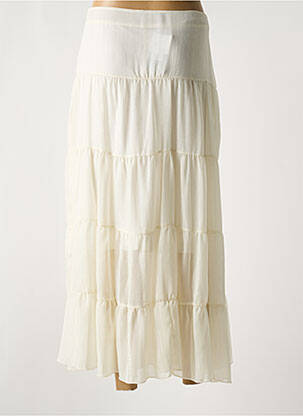 Jupe longue tissage crêpe beige MULTIPLES femme