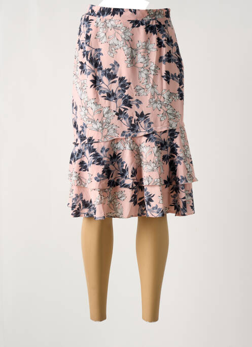 Jupe mi-longue fermeture zip latéral rose MULTIPLES femme