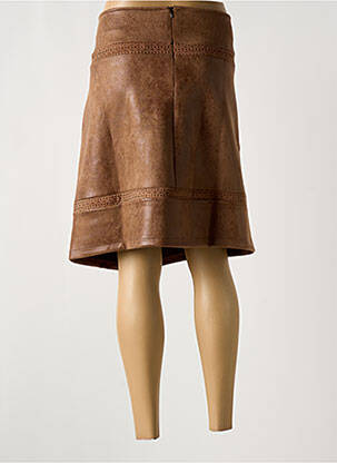 Jupe mi-longue stretch marron MULTIPLES femme