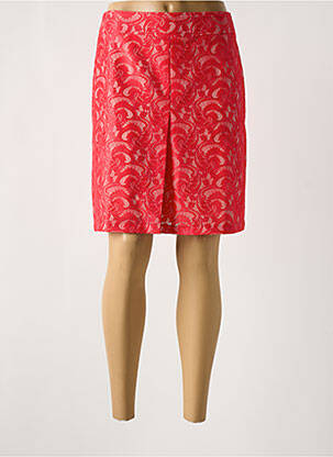 Jupe mi-longue coupe droite rouge MULTIPLES femme