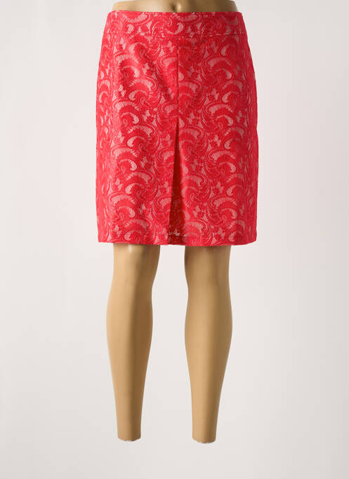 Jupe mi-longue coupe droite rouge MULTIPLES femme