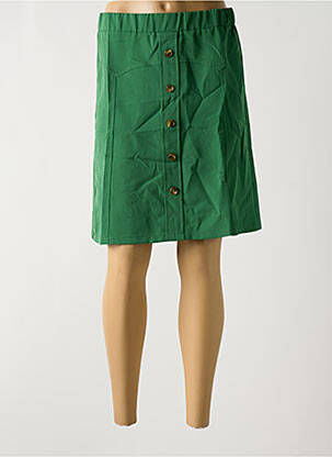 Jupe mi-longue stretch vert MULTIPLES femme