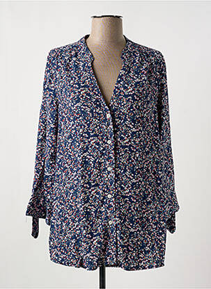 Chemisier imprimé fleurs manches 3/4 bleu MULTIPLES femme