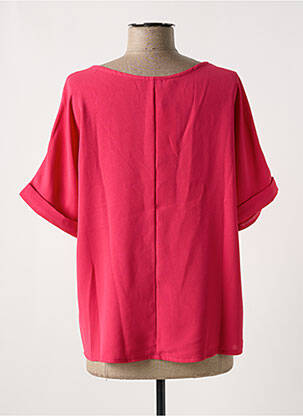 Blouse tissage crêpe manches courtes rose MULTIPLES femme