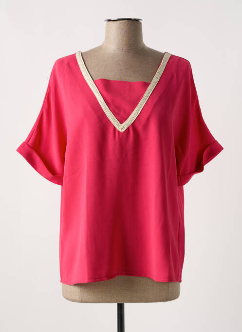 Blouse manches courtes manches courtes rose MULTIPLES femme