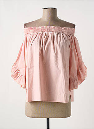 Blouse tissage popeline manches 3/4 rose MULTIPLES femme