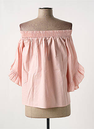 Blouse tissage popeline manches 3/4 rose MULTIPLES femme