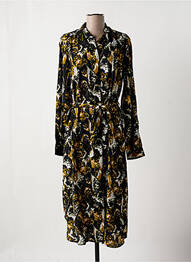 Robe mi-longue coupe fluide manches longues noir VILA femme
