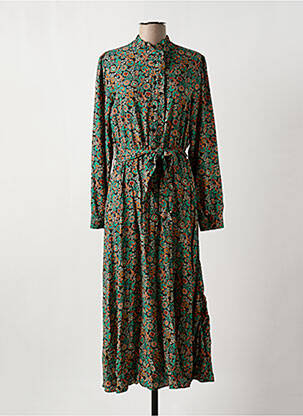 Robe longue manches longues manches longues vert C'EST BEAU LA VIE femme