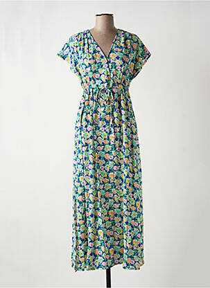 Robe longue manches courtes manches courtes vert C'EST BEAU LA VIE femme