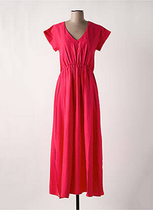 Robe longue manches courtes manches courtes rose C'EST BEAU LA VIE femme
