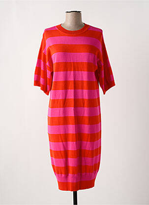Robe pull col rond manches 3/4 orange ESPRIT femme