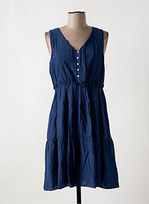 Robe mi-longue coupe évasée sans manche bleu C'EST BEAU LA VIE femme