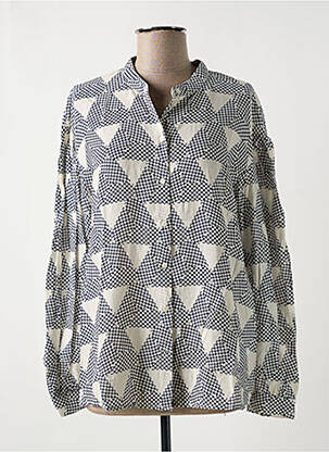Chemisier tissage crêpe manches longues bleu ESPRIT femme