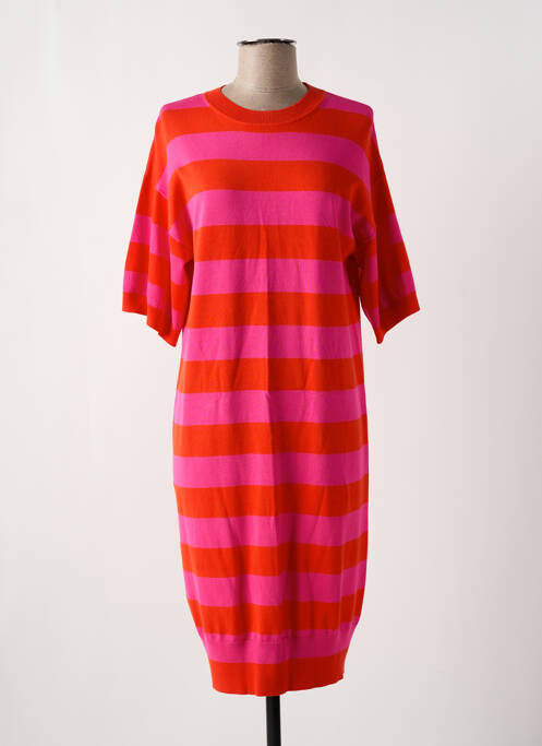 Robe pull col rond manches 3/4 orange ESPRIT femme