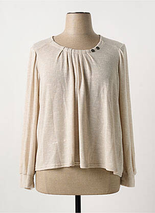 Pull stretch manches longues beige MULTIPLES femme