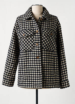 Manteau court coupe droite sans capuche noir C'EST BEAU LA VIE femme