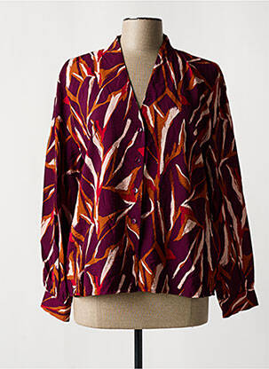 Chemisier tissage crêpe manches longues violet VILA femme