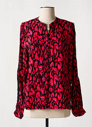 Blouse poignets boutonnés avec fente manches longues rouge VILA femme