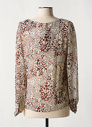 Blouse légère et transparente manches longues marron VILA femme