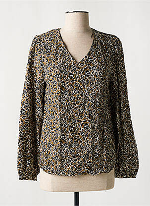 Blouse tissage popeline manches 3/4 vert C'EST BEAU LA VIE femme
