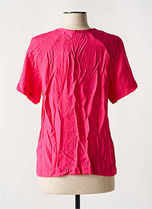 Blouse tissage crêpe manches courtes rose C'EST BEAU LA VIE femme