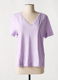 T-shirt col v manches courtes violet ESPRIT femme