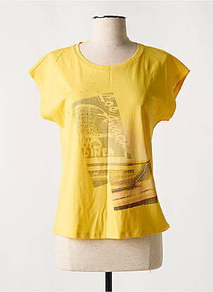 T-shirt sérigraphie avec strass manches courtes jaune ESPRIT femme