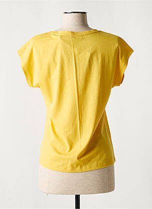 T-shirt sérigraphie avec strass manches courtes jaune ESPRIT femme