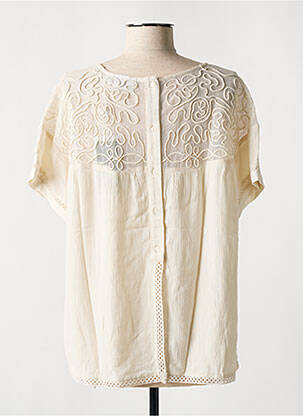 Blouse légère et transparente manches courtes beige VILA femme