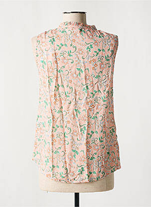 Blouse imprimé fleurs sans manche orange C'EST BEAU LA VIE femme