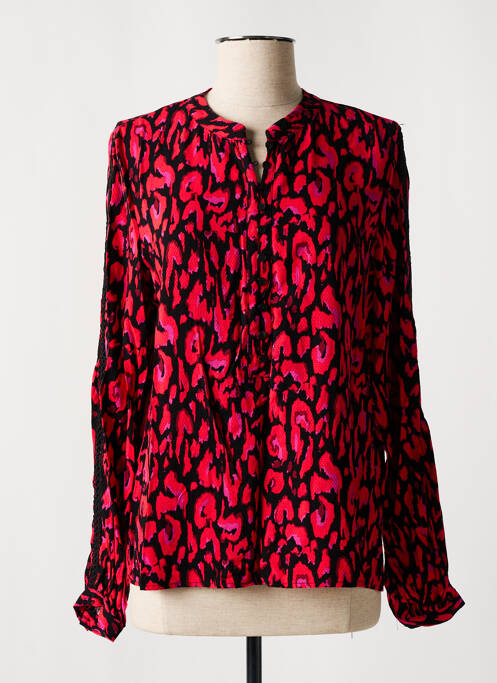 Blouse poignets boutonnés avec fente manches longues rouge VILA femme