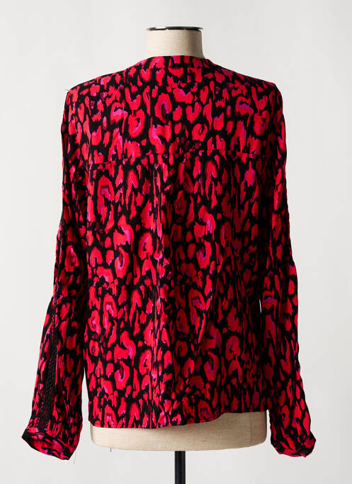 Blouse poignets boutonnés avec fente manches longues rouge VILA femme