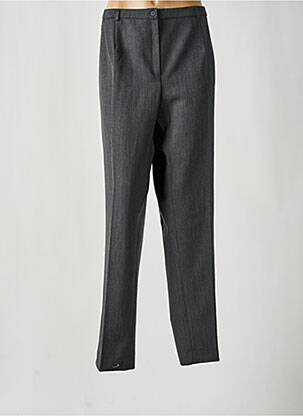 Pantalon droit fermeture zippée sous rabat boutonné gris FRANCE RIVOIRE femme