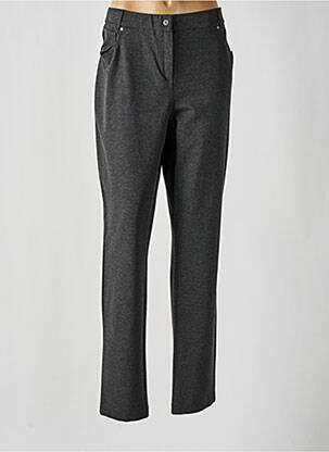 Pantalon droit fermeture zippée sous rabat boutonné gris GUY DUBOUIS femme