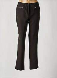 Pantalon droit fermeture zippée sous rabat boutonné noir FRANCE RIVOIRE femme