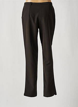 Pantalon droit fermeture zippée sous rabat boutonné noir FRANCE RIVOIRE femme