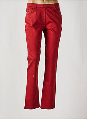 Pantalon droit taille élastique orange CHRISTINE LAURE femme
