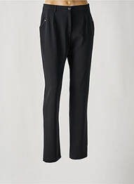 Pantalon droit fermeture zippée sous rabat boutonné noir CHRISTINE LAURE femme
