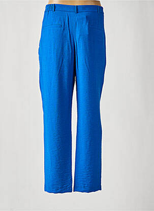 Pantalon droit fermeture zippée sous rabat boutonné bleu CHRISTINE LAURE femme