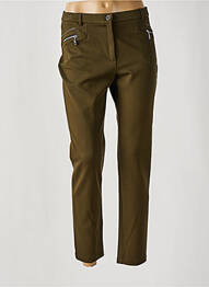 Pantalon slim taille élastique vert CHRISTINE LAURE femme
