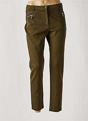 Pantalon slim taille élastique vert CHRISTINE LAURE femme