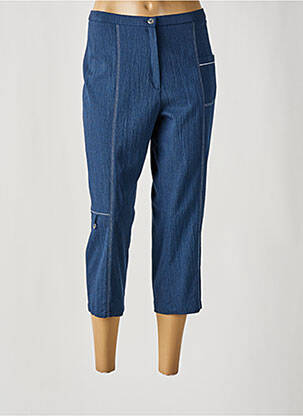 Pantacourt coupe droite bleu GUY DUBOUIS femme