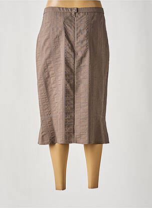 Jupe mi-longue coupe évasée beige FRANCE RIVOIRE femme