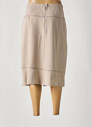 Jupe mi-longue coupe droite beige FRANCE RIVOIRE femme